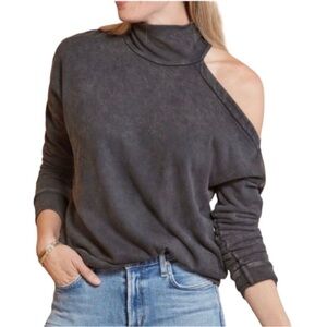 LAMade Black One Shoulder Essex Sweatshirt medium